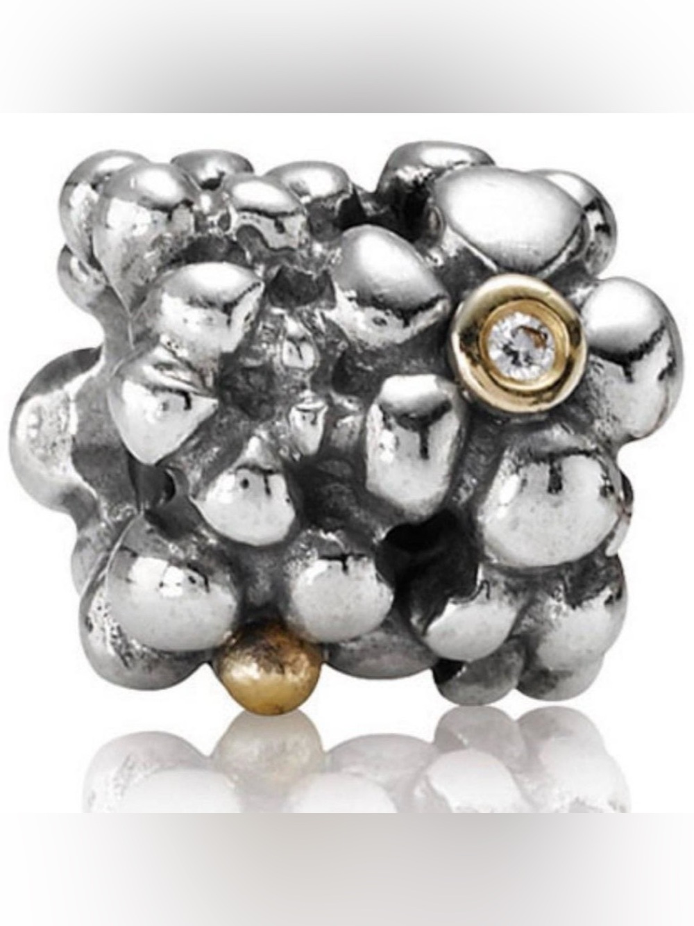 Pandora silver gold DIAMOND retired charm